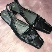 Etienne Aigner Women&#39;s Szie 8 M Slingback Heels Black Square Toe - $24.00