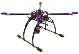 CUSTOM MACHINED ALLOY+CARBON FIBER QUADCOPTER UPGRADE FRAME 550 SIZE FOL... - £68.72 GBP