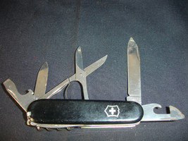 Rosterei Victorinox Black Multi-Tool Folding Pocket Knife Blade Officer ... - $59.95