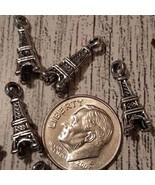 17mm x 6mm EIFFEL TOWER Pewter Pendants or Charms (10) - $1.78