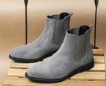  chelsea boots flock slip on round toe business men short boots free shipping size thumb155 crop