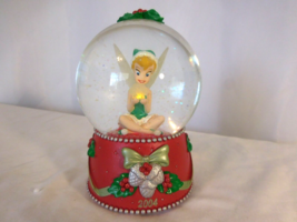Disney Store Exclusive Christmas Tinkerbell Light Up Snow Globe Works Great 2004 - £14.02 GBP