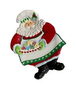 Fitz and Floyd Chef Santa Claus Cookie Plate or Hanging Apron Baking Chr... - $17.59 CAD