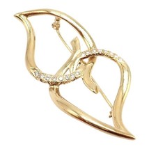 Authentic! Tiffany &amp; Co 18k Yellow Gold Diamond Two Leaf Twin Brooch Pin... - $3,000.00