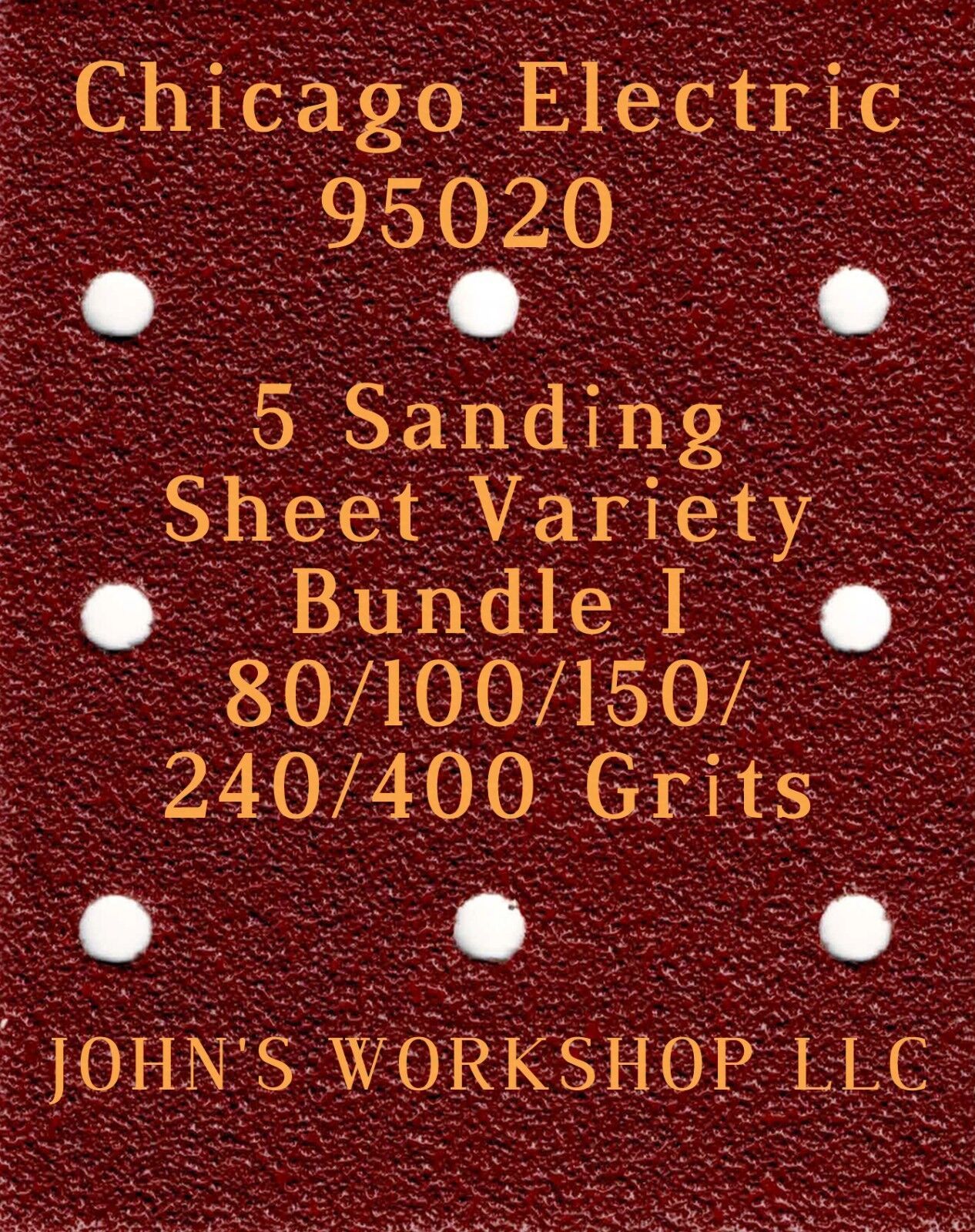 Chicago Electric 95020 - 80/100/150/240/400 Grits - 5 Sandpaper Variety Bundle I - $4.99