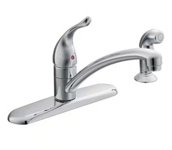 Moen 67434 Chateau 1-Handle Kitchen Faucet with Integrated Side Spray Chrome - £85.46 GBP