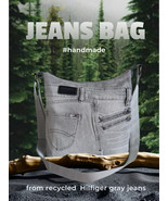 Large Jeans bag Hilfiger grey denim, Hobo crossbody gray Jeans bag - €67,22 EUR