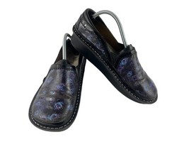 Alegria Clogs Women  41 / 10.5 M Debra Peacock Shoes Black Purple Leathe... - $19.62