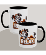 Funny Relaxing Cartoon Dog Mug Cute Puppy Black Handle Ceramic Coffee Cu... - €12,06 EUR+