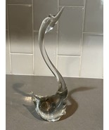 Vintage Italian Art Glass Clear 10&quot; Swan Hand Blown - $22.16