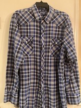 Wrangler Plaid Western Wear Shirt Size XL with Pearl Snaps - £10.03 GBP