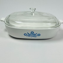 Vintage Pyrosil Corning Ware Cornflower w/Lidded  Shallow 9&quot; Casserole Dish - £18.34 GBP