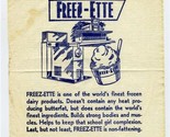 FREEZ-ETTE Drive Inn Frozen Dairy Products Napkin 1950&#39;s - $19.78