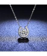 S925 Sterling Silver Necklace with Moissanite Pendant    KJ045 - £38.68 GBP