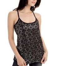 Guess Jeans Black With White Logo Racerback Tank Top Size M - $32.22