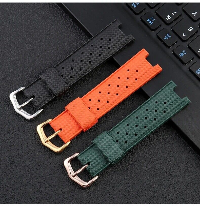 20/22mm Breathable Rubber Strap for Cartier Pasha Series Watch Band - £23.52 GBP