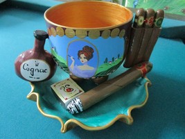 1990&#39;s Poupées By Isabelle Jardiniere Bowl Tea Cup Wine And Tobacco Set PICK1 - £85.52 GBP