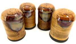 Vintage Sango Stoneware Splash Brown Drip Salt and Pepper Shakers 2 SETS... - $29.69