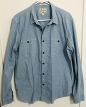 Lucky Brand Large Classic Fit Chambray Shirt Blue Button Front 100% Cott... - £18.43 GBP