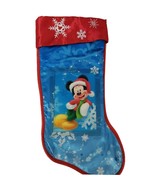 Disney Mickey Mouse Christmas Stocking Lenticular Image  17&quot; Blue Red sn... - £8.20 GBP