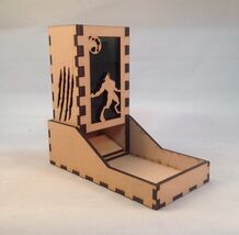 Werewolf Dice Tower and Tray Green Acrylic Window COMPACT DESIGN Laser C... - $29.69