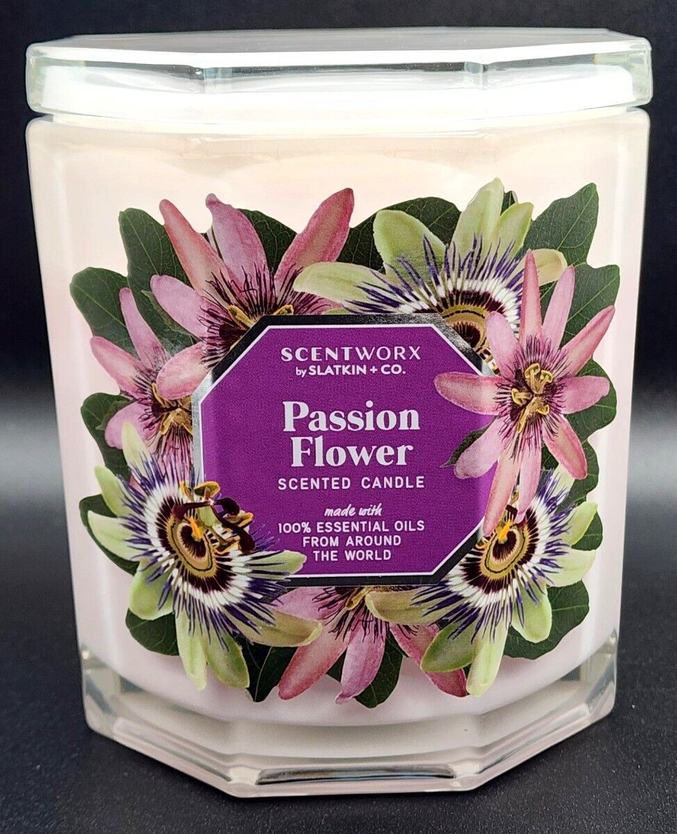1 SCENTWORX HARRY SLATKIN & CO 3 WICK JAR CANDLE PASSION FLOWER SCENTED 14.5 oz - $24.97