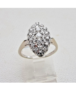 14K WHITE GOLD ART DECO 0.5 CT  NATURAL  DIAMOND   STATEMENT RING SIZE 7 - $980.10