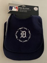 Detroit Tigers Embroidered Baby Bib 2-Pack Blue Baby Fanatic MLB - £10.10 GBP