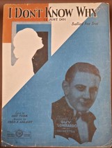 1931 Vintage Sheet Music-I DON&#39;T KNOW WHY-I JUST DO-Ballad Fox Trot-Guy ... - £12.73 GBP