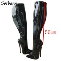 Y fetish boots women long crossdresser boot thigh high unisex custom leg size 18cm 12cm thumb200