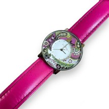 Vera Bradley Very Berry Paisley Watch Pink 9” Genuine Leather - Needs Battery - £7.54 GBP