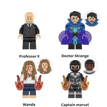 4Pcs Doctor Strange the Multiverse Wanda Professor X Captain Marvel Minifigures - £10.27 GBP