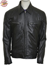 Black Genuine Leather Arnold Schwarzenegger Terminator 5 Biker Motorcycle Jacket - £97.43 GBP