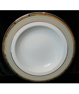 Superb Mikasa Retired Cambride 9" Bowl Y0501 Gold Gray Bands Over Glossy White - $14.95