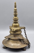 VINTAGE Indian Brass Handcrafted Pyramid Shape Ink Pot, Inkwell  - £84.54 GBP