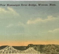 Mississippi River Bridge, Winona, Minnesota, vintage post card - £9.41 GBP