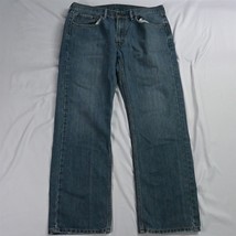 Levis 36 x 32 559 Relaxed Straight Medium Distressed Denim Jeans - $24.49