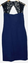Victorias Secret Bodycon Dress Medium Navy Blue &amp; Black Lace Moda International - £12.49 GBP