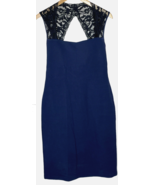 Victorias Secret Bodycon Dress Medium Navy Blue &amp; Black Lace Moda Intern... - £12.48 GBP