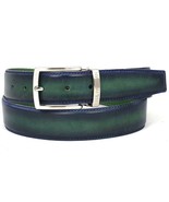 Paul Parkman Mens Belt Leather Dual Tone Blue Green Hand-Painted B01-BLU... - $149.99
