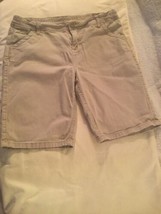 Size 16 Justice shorts uniform khaki flat front adjustable waist Girls - £10.99 GBP