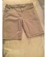 Size 16 Justice shorts uniform khaki flat front adjustable waist Girls - £11.01 GBP