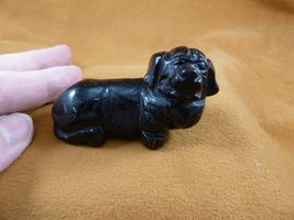 (Y-DOG-DA-700) black DACHSHUND weiner dog hotdog FIGURINE carving I love... - €16,82 EUR