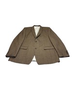 Alan Flusser Blazer Jacket Men&#39;s 46R Brown Houndstooth Lambswool Single ... - $34.82