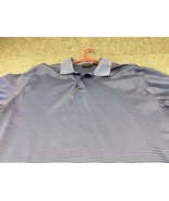 Tasso Elba Mens Polo Shirt Large Pima Cotton Purple Striped Short Sleeve - £7.86 GBP