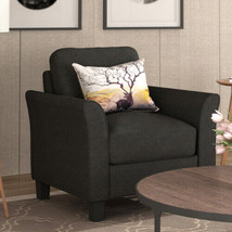 Living Room Furniture Armrest Single Sofa (Black) - £178.61 GBP