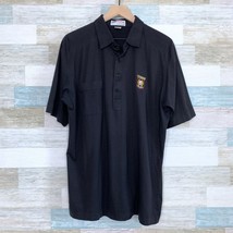NFL Pro Shop Vintage 90s Pittsburgh Steelers Henley Polo Shirt Black Men... - $24.74