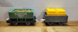 Thomas Trackmaster Sodor Mining Flip Cargo &amp; Car W/Yellow Crates 2006 HIT Toy Co - £9.37 GBP
