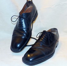 Santoni Made in Italy Black Calfskin Balmoral Dress Oxford Cap Toe Shoes 13 D - £133.71 GBP