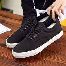 LIN KING Fashion Men Vulcanized Shoes Male Lace Up Sneakers Breathable Low Top C - £39.38 GBP